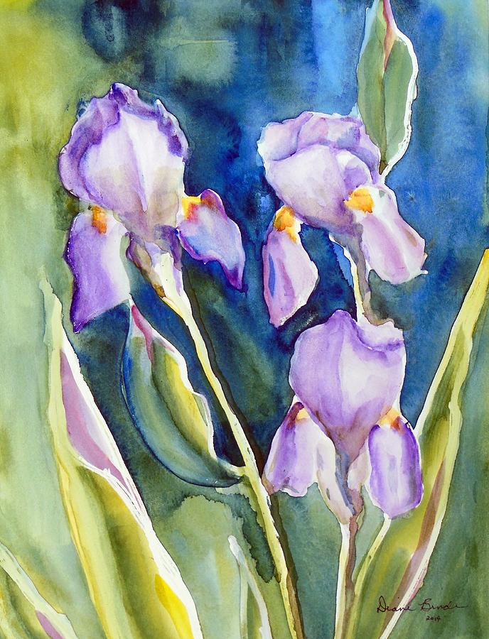 Flowers Painting - Spring Irises by Diane Binder