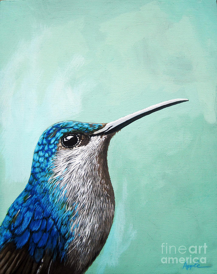 Spring Is Humming - Hummingbird Painting Painting by Linda Apple