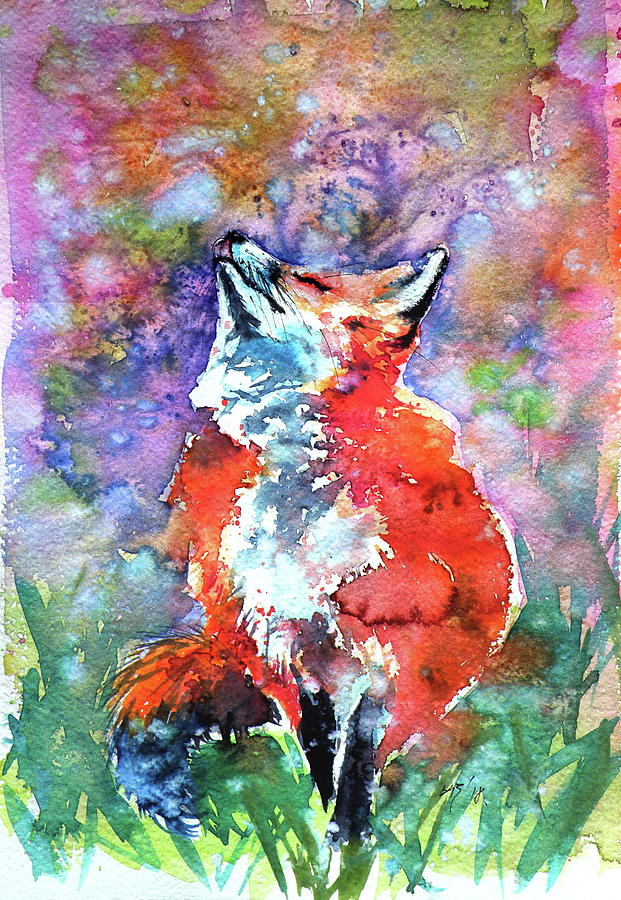 Spring is in the air - red fox Painting by Kovacs Anna Brigitta