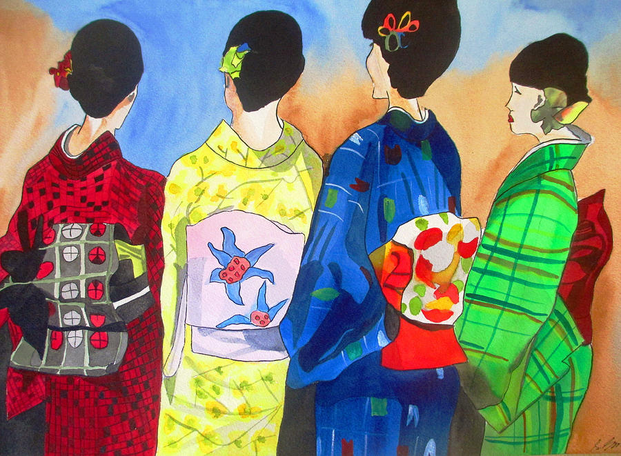 Kimono Painting - Spring Kimono by Sacha Grossel