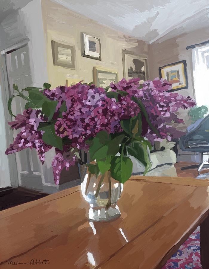 Spring Lilacs Painting by Melissa Abbott