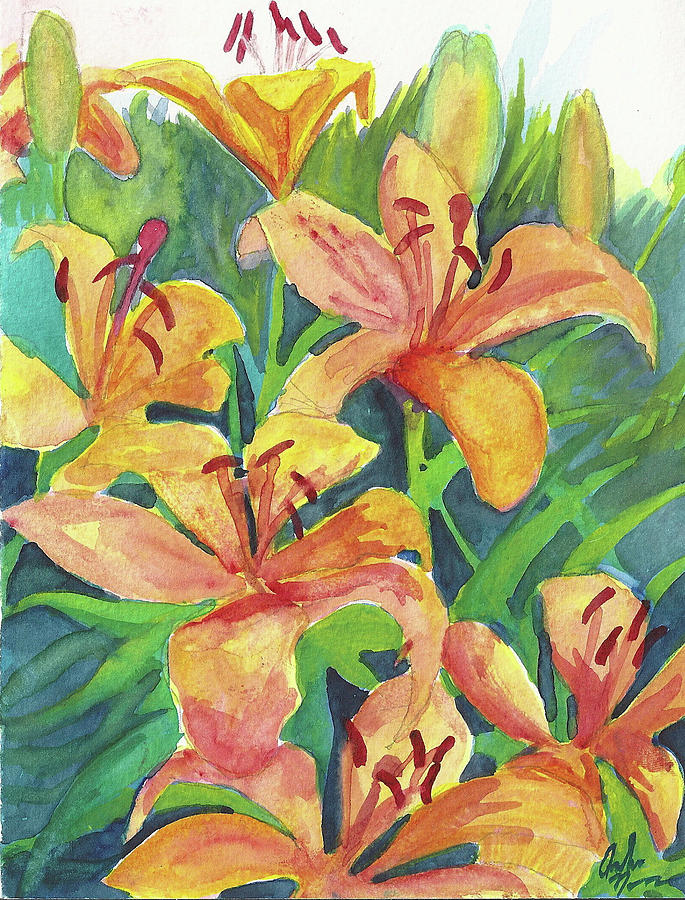 Spring Lilies Painting by Julie Garcia