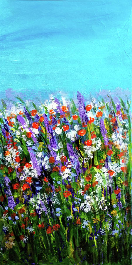 Spring Meadow Painting by Asha Sudhaker Shenoy