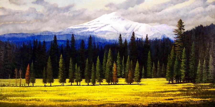 Spring Meadow Mount Brokeoff Painting by Frank Wilson
