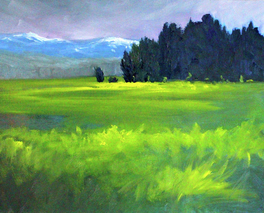 Spring Painting - Spring Meadow by Nancy Merkle