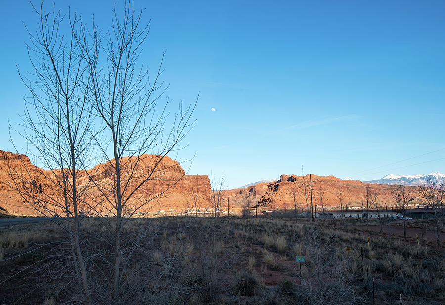 Spring Moon over Moab Photograph by Tom Cochran