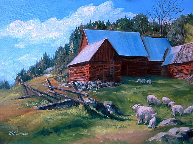 Barn Painting - Spring Morning Madawaska by RoseMarie Condon