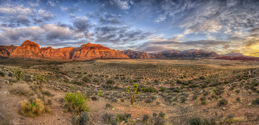 Hdr Photograph - Spring Mountains Sunrise by Stephen Campbell