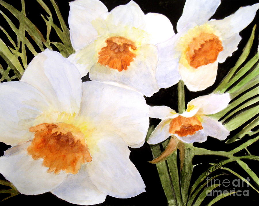 Spring Narcissus Painting by Carol Grimes