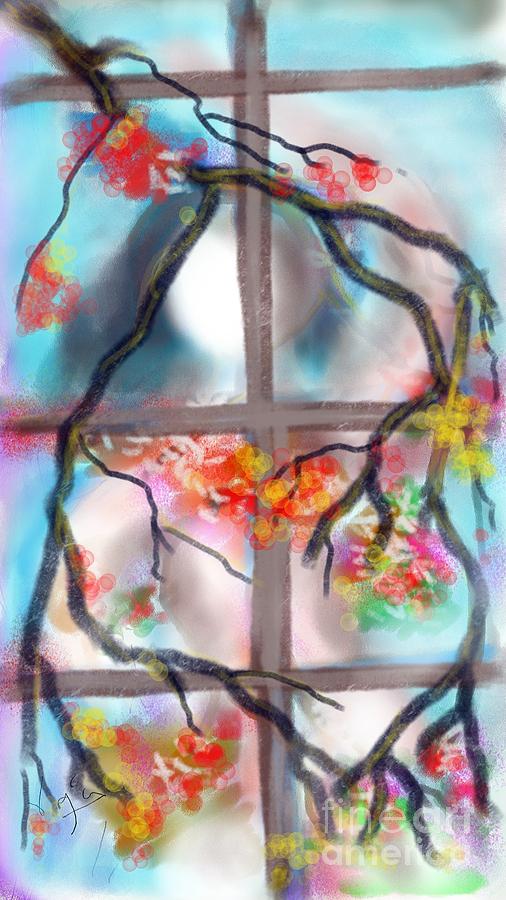 Spring on her window Digital Art by Subrata Bose