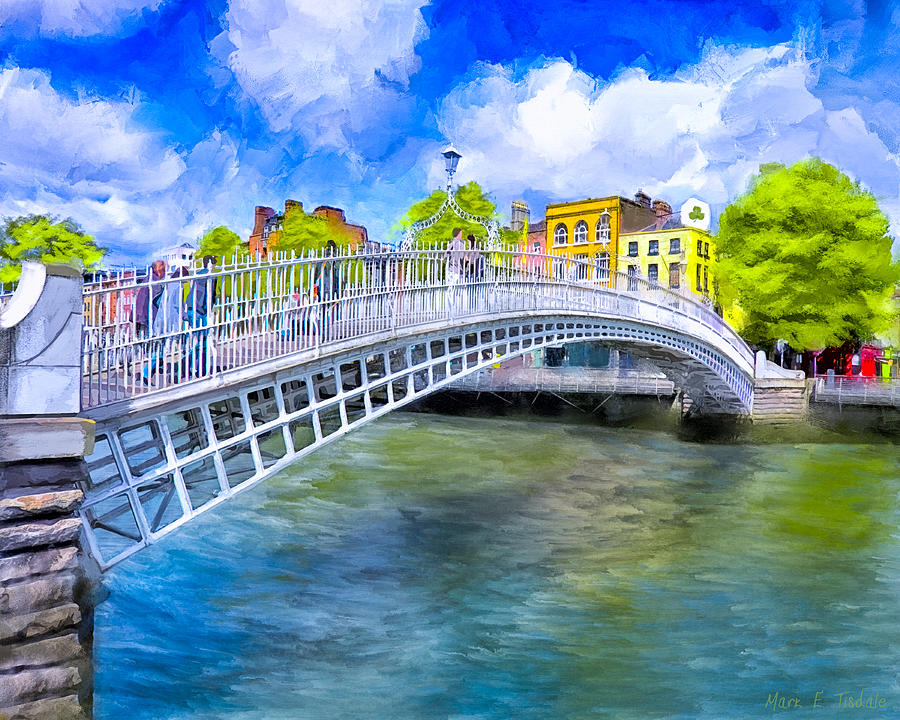 Spring On The Liffey - Historic Dublin Painting by Mark E Tisdale