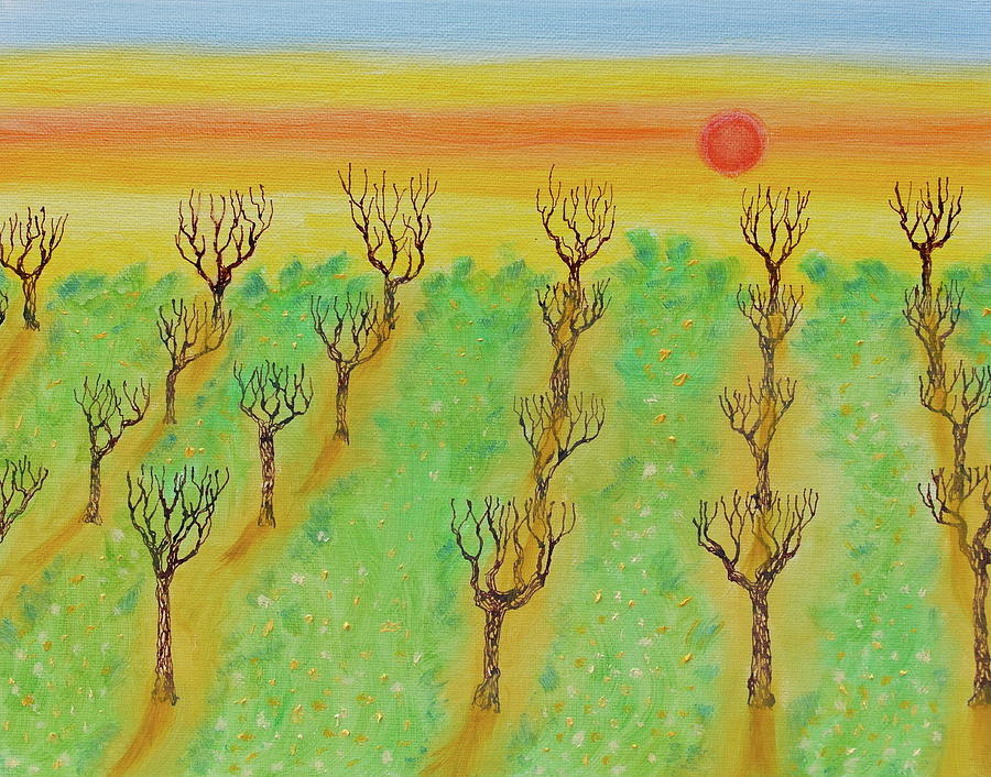 Spring Orchard Sunset Mixed Media by Michele Myers