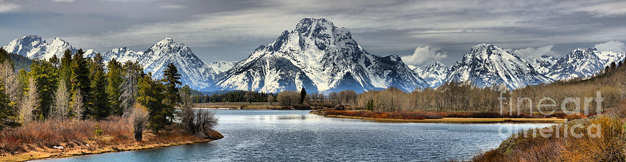 Spring Panorama At Oxbow Bend Photograph by Adam Jewell