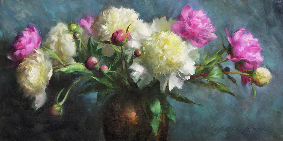 Peonies Painting - Spring Peonies by Anna Rose Bain