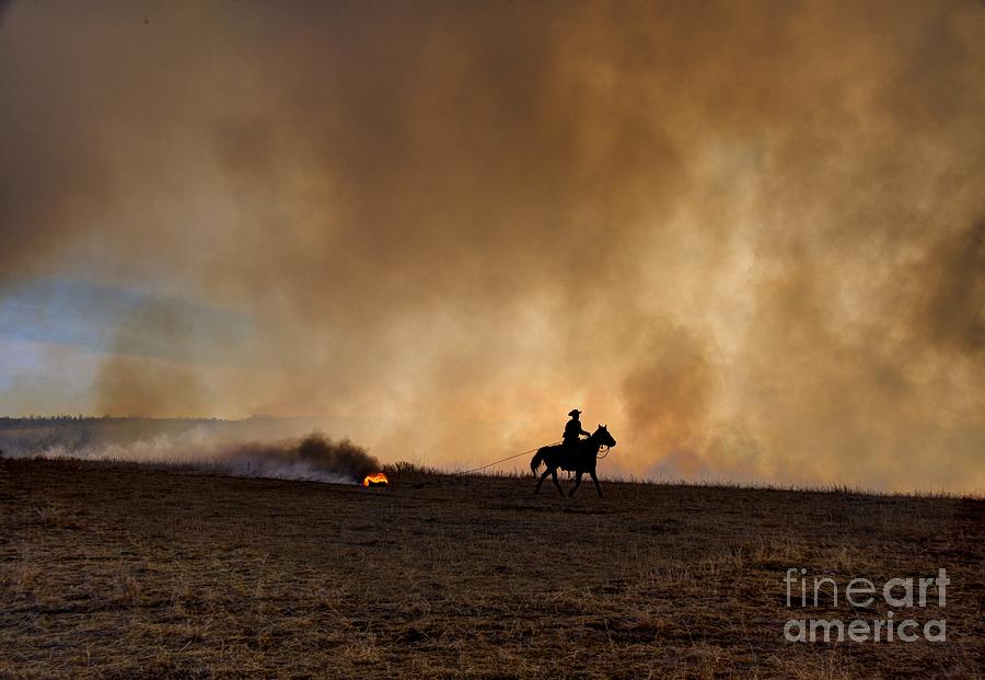 Spring Prairie Burn Photograph by Jean Hutchison