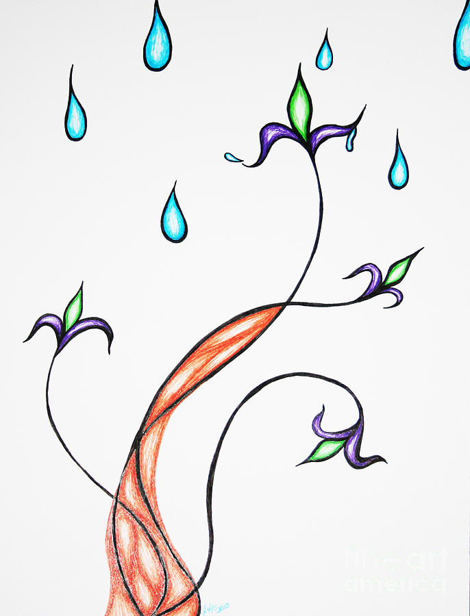 Spring Rain Drawing by JamieLynn Warber
