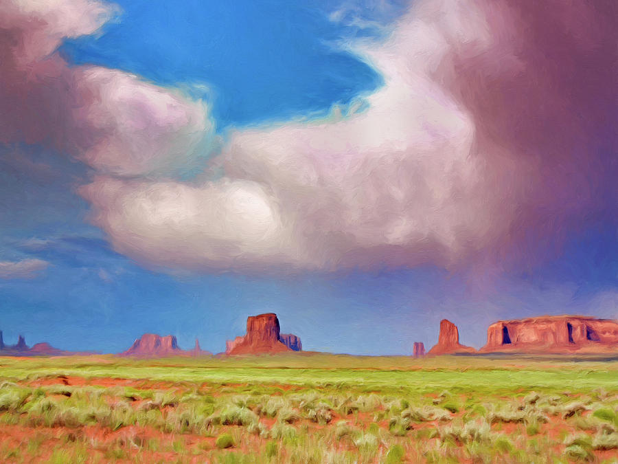 Spring Rain Over Monument Valley Painting by Dominic Piperata