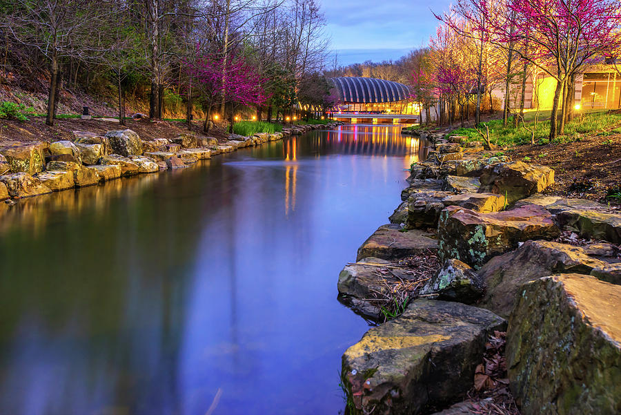 Spring Reflections at Crystal Bridges - Northwest Arkansas Photograph by Gregory Ballos