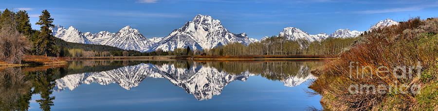 Spring Reflections At Oxbow Bend Panorama Photograph by Adam Jewell