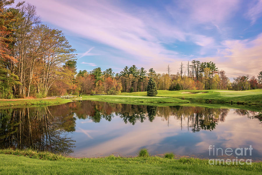 Spring reflections on the golf course  Photograph by Claudia M Photography