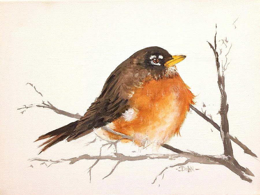 Spring Robin Painting by Pat Dolan