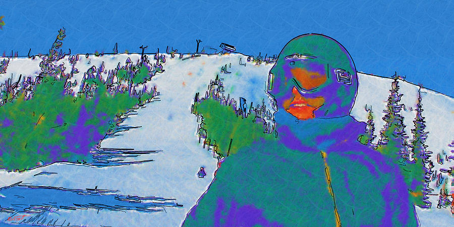 Spring Skier Digital Art by Robert Bissett