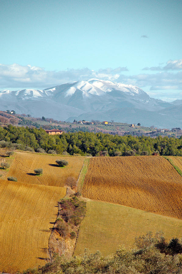Spring snow in Umbria Photograph by Francois Dumas