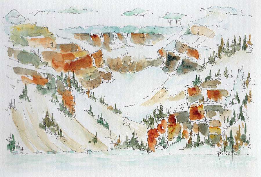 Spring Snow Lake Louise Painting by Pat Katz