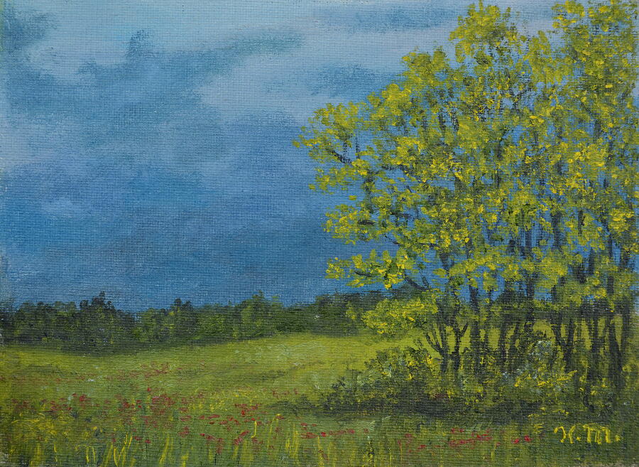 Spring Storm - Spring Leaves Painting by Kathleen McDermott