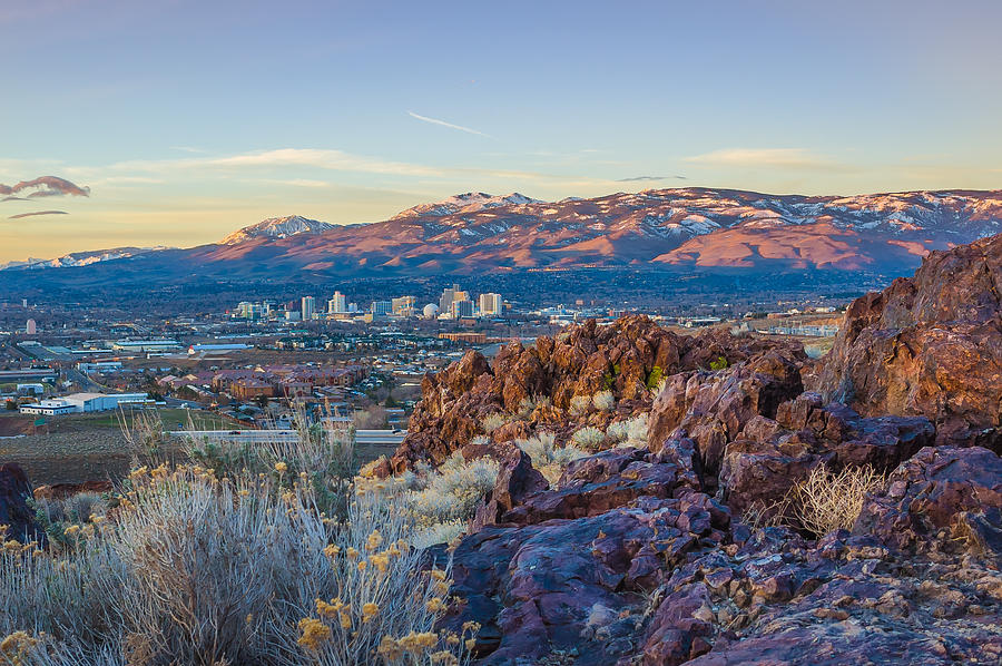 Reno Photograph - Spring Sunrise overlooking Reno Nevada by Scott McGuire