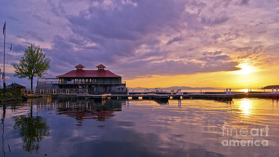 Spring sunset from Burlington Photograph by Scenic Vermont Photography