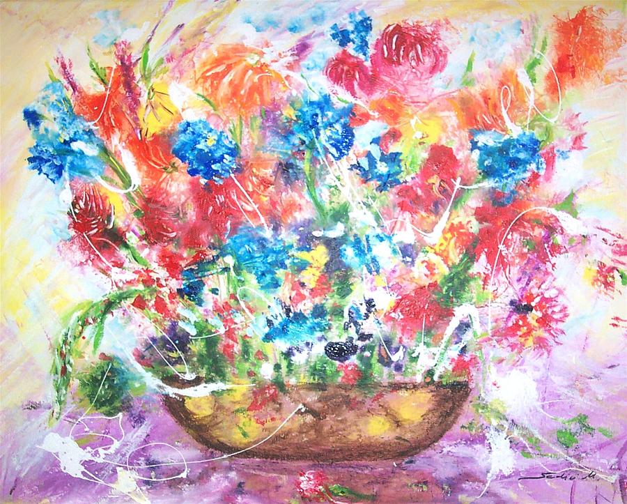 Spring Bouquet Painting - Spring Symphony by Mary Sedici