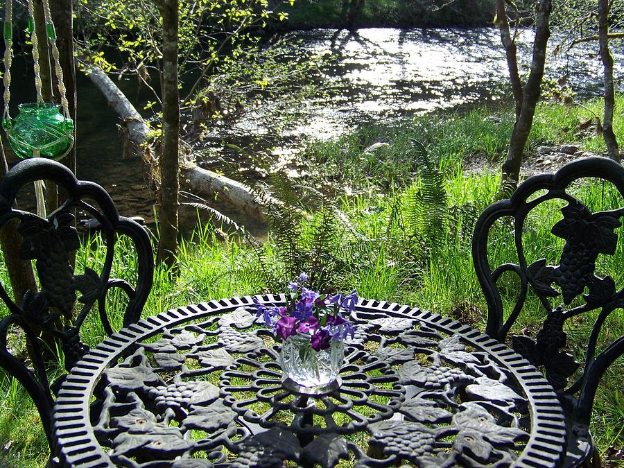 Spring Table by the River  Photograph by Julie Rauscher