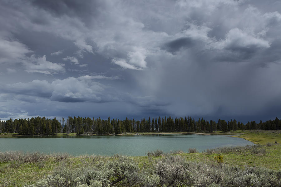 Spring Thunderstorm at Yellowstone Photograph by David Watkins