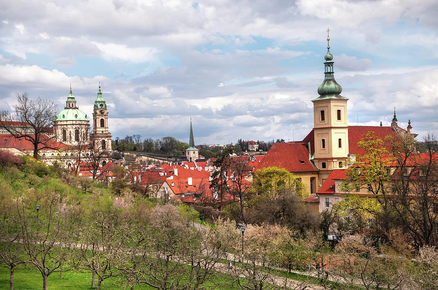 Spring Time In Prague. Petrin Hill and Lesser Town Photograph by Jenny Rainbow