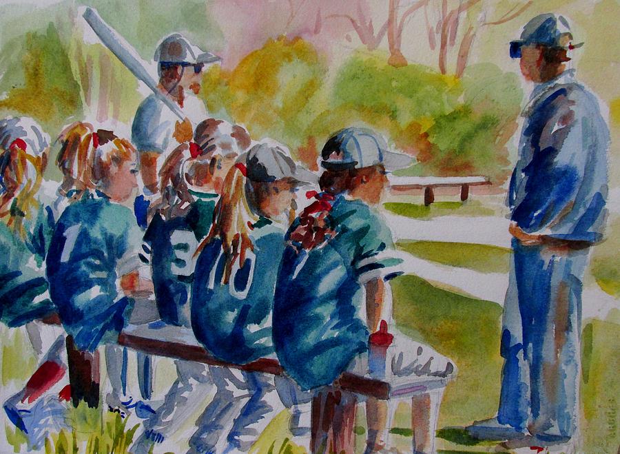 Softball ponny tails Painting by Linda Emerson - Fine Art America