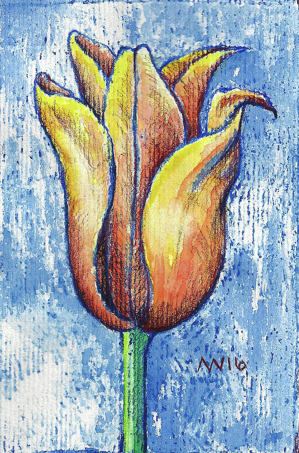 Spring Tulip Mixed Media by AnneMarie Welsh