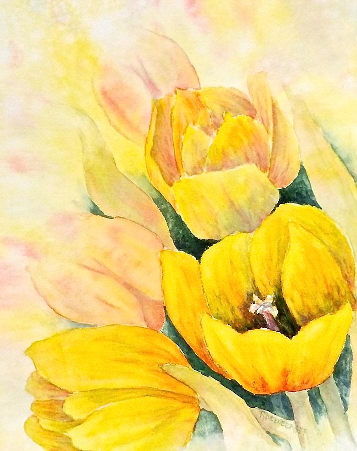 Spring Tulips Painting by Carolyn Rosenberger