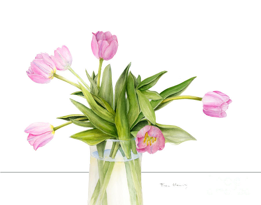 Spring tulips Painting by Fran Henig