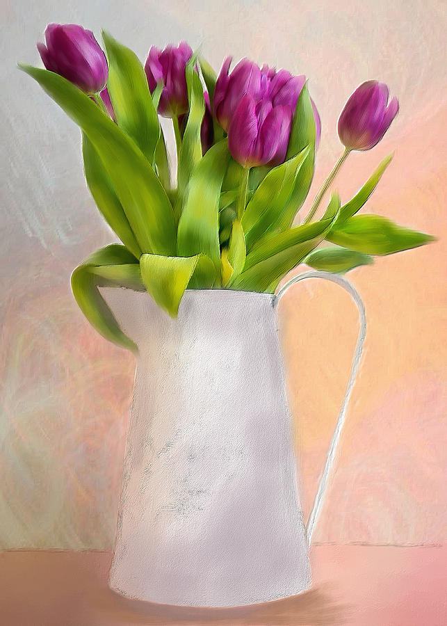 Spring Tulips Mixed Media by Mary Timman