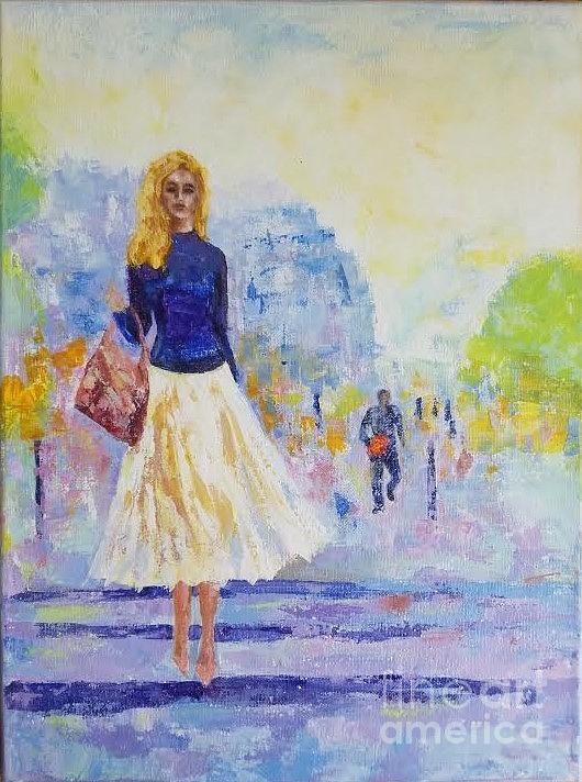 Spring walk Painting by Olga Malamud-Pavlovich