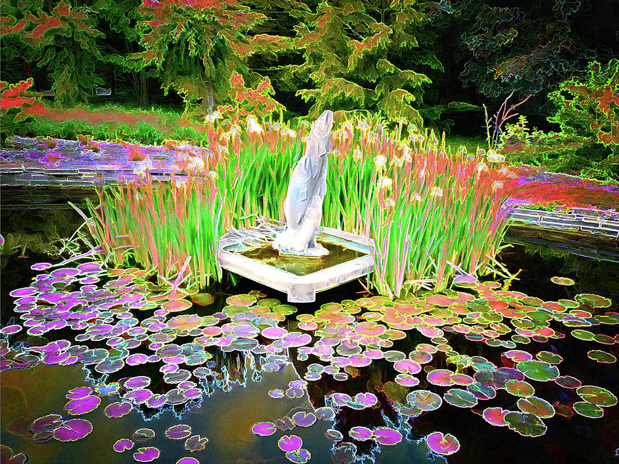 Spring Water Pond Digital Art by Leslie Montgomery