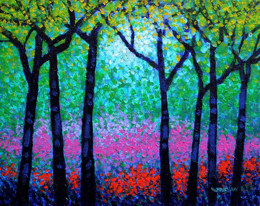 Landscape Painting - Spring Woodland by John  Nolan