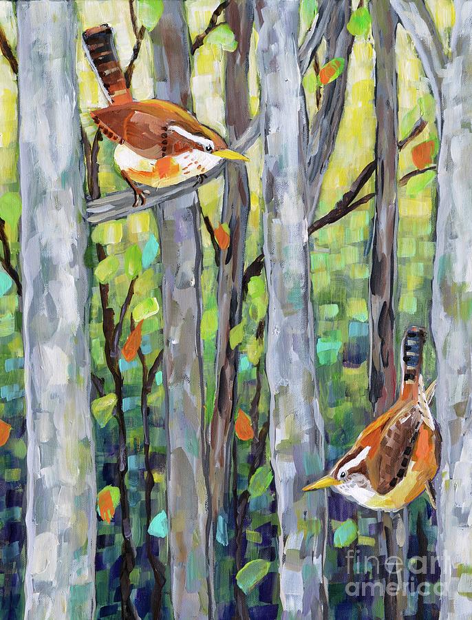 Wren Painting - Spring Wrens by Harriet Peck Taylor