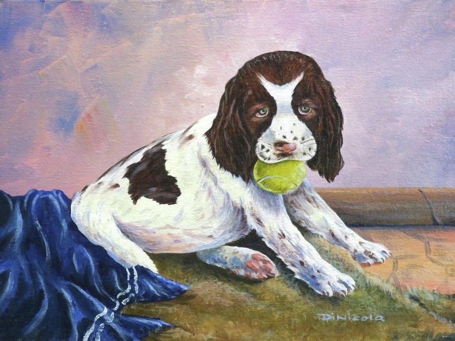 Springer Pup Painting by Anthony DiNicola