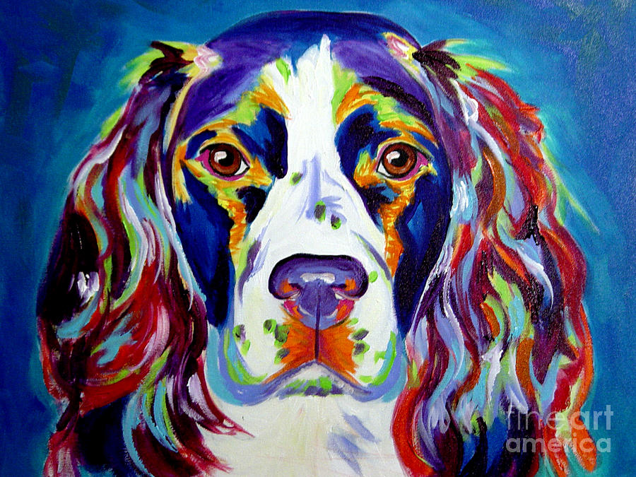 Dog Painting - Springer Spaniel - Cassie by Dawg Painter