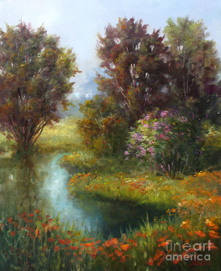 Landscape Painting - Springers Pond by Gail Salituri