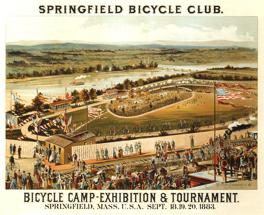 Springfield Bicycle Club - Bicycle Camp - Vintage Advertising Poster Mixed Media by Studio Grafiikka