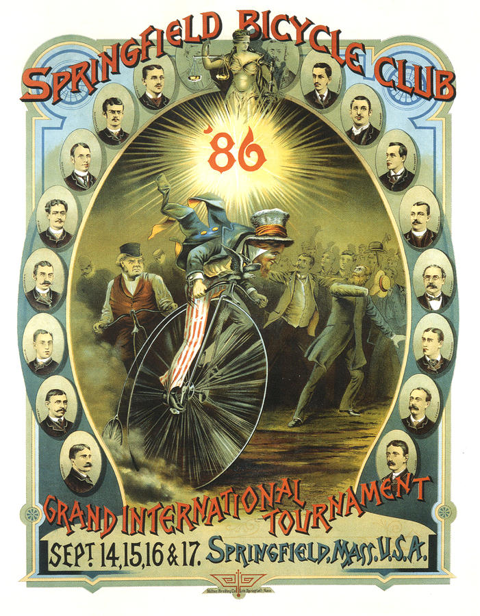 Springfield Bicycle Club - Tournament - Vintage Advertising Poster Mixed Media by Studio Grafiikka