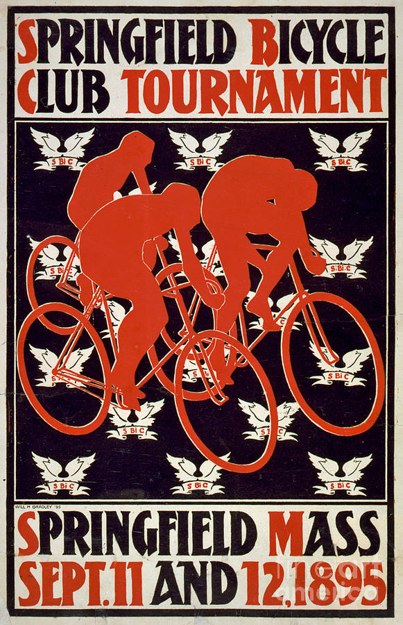 Springfield Bicycle Club Tournament Vintage Poster Photograph by Edward Fielding